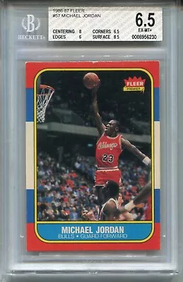 1986 Fleer #57 Michael Jordan Rookie Card Graded BGS 6.5 Ex MINT+ W 8.5 8 • $3699.99