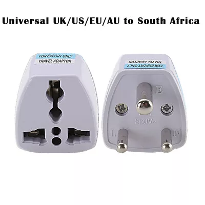 Universal UK/US/EU/AU To Little South Africa 3 Pin Travel Power Adapter Plug • £3.35