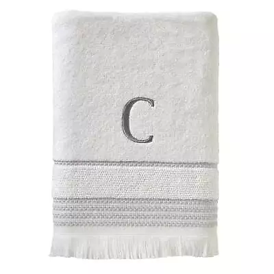 SKL Home Casual Monogram Bath Towel  C  White. • $21.78