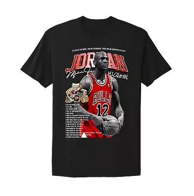 Michael Jordan Chicago Bulls GOAT Champion Retro Style Vtg Design Black T-Shirt • $18.99