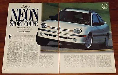 Dodge 1995 Neon Sport Coupe Magazine Print Article Road & Track Road Test • $8.97
