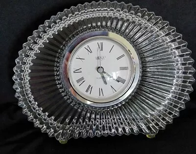 Mikasa Diamond Fire 8 Inch Long Crystal  Clock Clear Glass Nice Condition  • $15.99