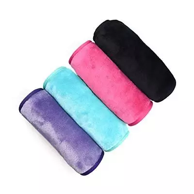 Makeup Remover Cloths 4 Count Microfiber Reusable Fast Drying Washcloth Face To • $12.81