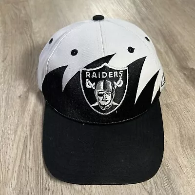 Oakland Raiders Hat Stapback Sharktooth NFL Football White Black Reebok Cap • $40