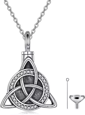 Urn Necklace For Ashes Sterling Silver Cat/Tree Of Life Pentagram/Mjolnir/Infini • $112.47