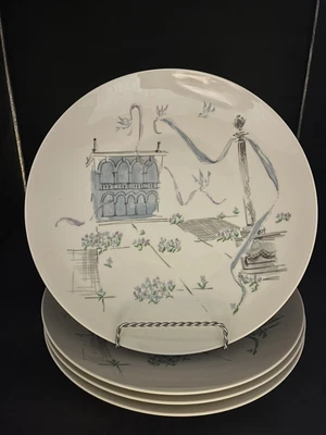 $52 • Buy 4 Rosenthal Selb Germany Raymond Loewy Plaza Dinner Plates Perfect