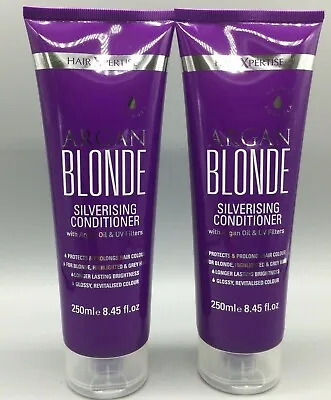 £10.95 • Buy 2 X Hair Xpertise Argan Blonde Silverising Conditioner 250ml Each NEW