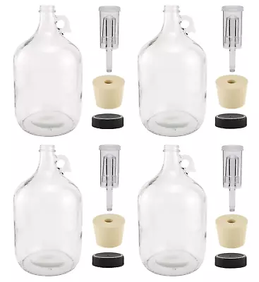 North Mountain Supply 1 Gallon Glass Fermenting Jug With Handle 6.5 Rubber Stop • $54.44