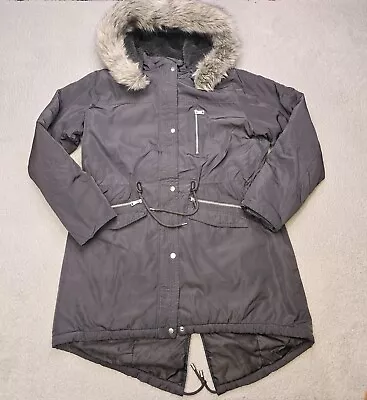 Mossimo Parka Jacket Womens XL Gray Full Zip Soft Shell Rain Jacket Coat Utility • $24.73
