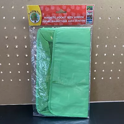 BRAND NEW-Teaching Tree School Supply Pouch W/ Magnetic Pocket W/ Window Green • £8.32