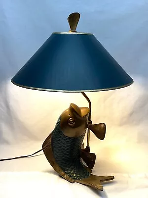 Mid-Century Chapman Brass Koi Fish Table Lamp VGC • $745