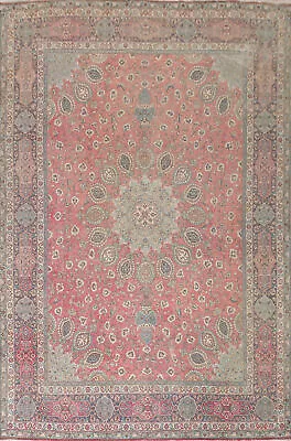 Vintage Pink Tebriz Floral Traditional Handmade Room Size Rug Area Carpet 10x13 • $2022