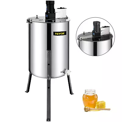 VEVOR 4 Frame Electric Honey Extractor Beekeeping 120W Motor 2 Clear Lids • $439.99