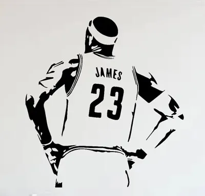 NEW 24.5” X 23” NBA’s LeBron “King” James Backside Black Vinyl Wall Car Decal • $34.99