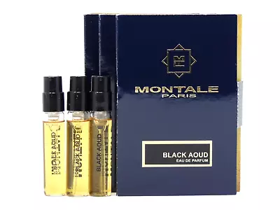 MONTALE PARIS BLACK AOUD EDP 2.0ml .06fl Oz X 3 COLOGNE PERFUME SPRAY SAMPLES • $14