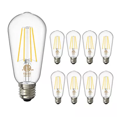 8 Bulb LED Edison Bulb 60W Equivalent E26 Base 2700K ETL Listed US Non-Dimmable • $23.57