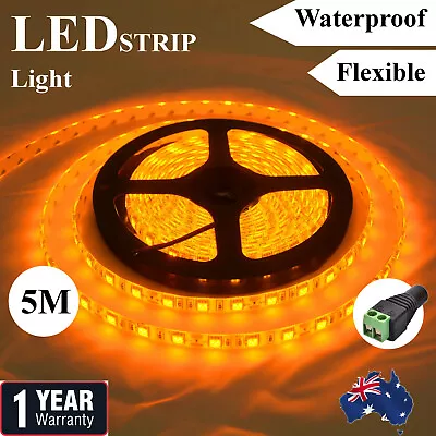 $15.99 • Buy Yellow Waterproof Amber 12V 5M 5050 SMD 300 Led LED Strip Light Car Boat Caravan