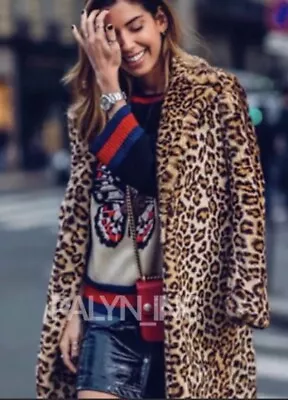 $99 • Buy LAST Size XS NWT ZARA LEOPARD PRINT COAT LAPEL COLLAR 1255/253