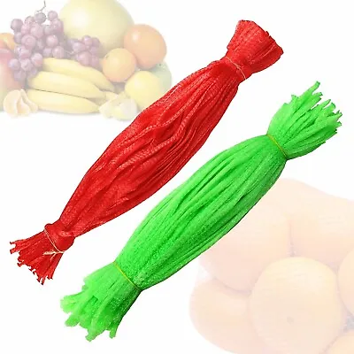 100 Red & Green Reusable Nylon Poly Mesh Produce Net Grocery Fruit Vegetable Bag • $9.99