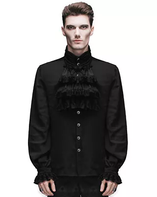 Devil Fashion Mens Shirt Top Black Gothic Steampunk Victorian Regency Aristocrat • £44.99