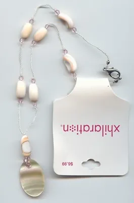 1 Genuine Shell Mother Pearl Beaded 16  Necklace M44  • $1.49