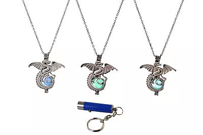 AlterImage Jewelry Majestic Medieval Dragon Glow In The Dark Necklaces Set Of 3 • $14.99