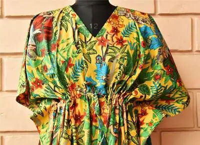 Indian Kaftan Kimono Summer Beach Wear Cover-Up Plus Size Women Long Maxi Dress • $39.92