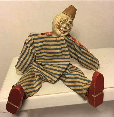  1920's Schoenhut Wood 9”  Circus Clown Doll Original Clothes Humpy Dumpty  • $150