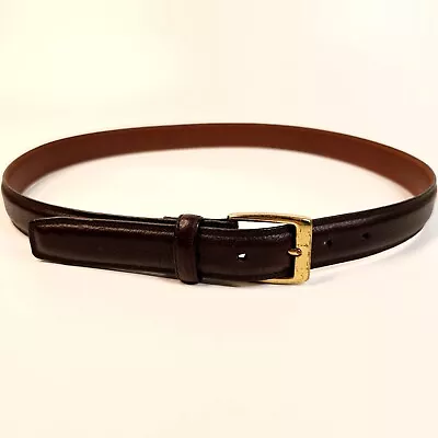 Cole Haan Belt Mens Size 36 Brown Leather Silver 1 1/8  • $17.25