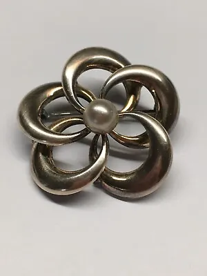 Vintage Symmetalic Sterling 14k Pearl Brooch Pin 1-1/4” • $23