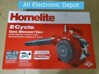 $102.95 • Buy New HOMELITE 26cc Gas Handheld Blower Vacuum 150 MPH 400 CFM UT26BVL3VNM