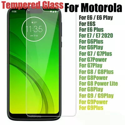 Tempered Glass Screen Protector For Motorola Moto G7 G8 G6 Plus X4 E5 Z2 G20 G60 • $2.73