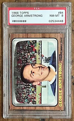 Topps 1966-67 George Armstrong PSA 8 NM - MT #84 GRADED Toronto Maple Leafs • $472.90