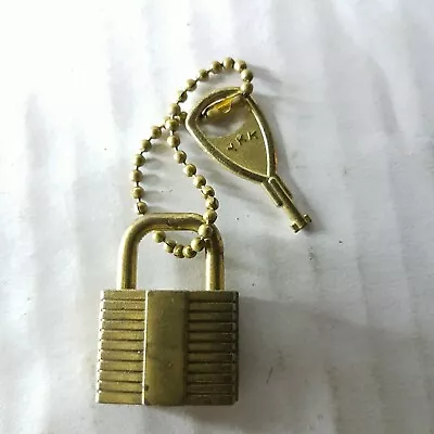 YKK Gold Tone Luggage Mini Padlock With Key • $19.99