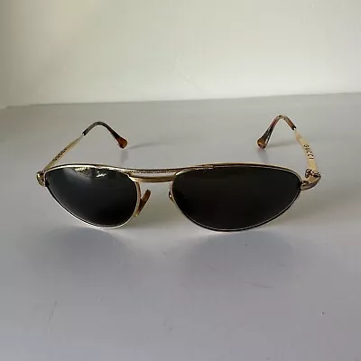 Vintage GUCCI SUNGLASSES GG ITALY Gold Metal Frame • $9.95