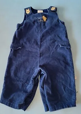 Pooh Classic Winnie The Pooh Blue Corduroy Overall  Size 6 Months Embroidered  • $12.99