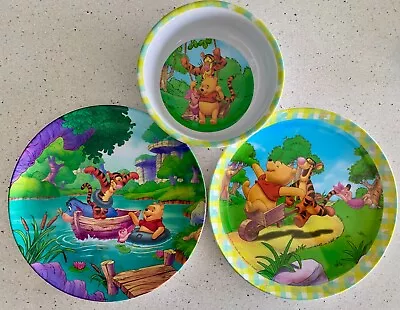 3 Vintage Zak Designs Winnie The Pooh Tigger Piglet Kid's Plate Bowl Melamine • $30