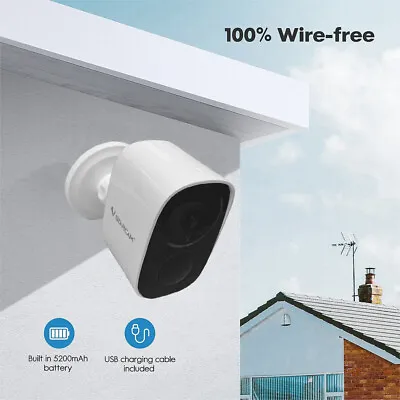 2K Wireless Security Camera Outdoor Battery Rechargeable Home WIFI IP CCTV AU • $49.98
