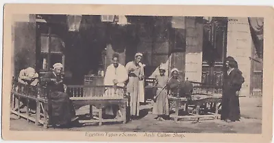 Egypt Vintage Postcard Egyptian Types And Scenes Arab Coffee Shop No 104 8    B • £1