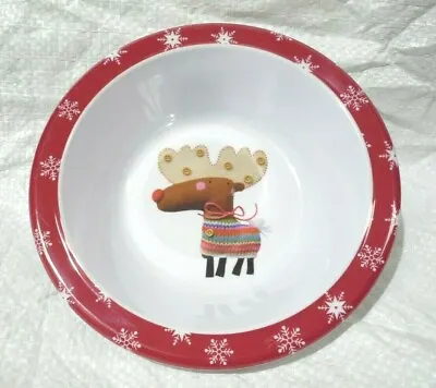 Felt Friends Melamine Childrens Christmas Reindeer Bowl Dish Xmas Dinner Gift • £4.99
