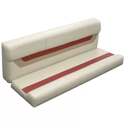 Wise Pontoon Boat Bench Cushions 3403-1873 | 55 Inch Off White / Red • $315.91