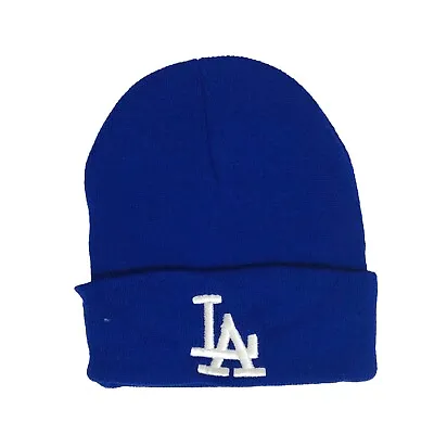 NEW Unisex LA Los Angeles Dodgers Beanie Skull Cap Cuff Winter Warm Blue OneSize • $11.95