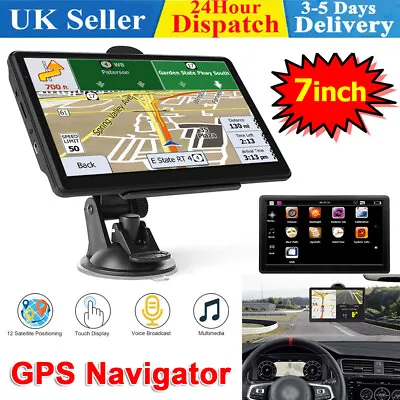 7  Car Truck Sat Nav GPS Navigation Touch Screen 8GB UK&EU Free Lifetime Maps UK • £40.49