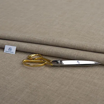 Cream Linen Look Upholstery Fabric Soft Material Curtain Sofa Cushion & Car  • £7.97