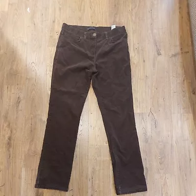 M&S Collection Brown Soft Corduroy Straight Leg Trousers Jeans UK 12 • £14