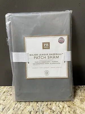 Pottery Barn Teen Gray Standard Sham Major League Baseball Patch NO PATCH PLAIN • $17.57