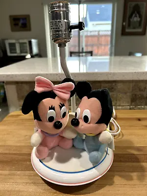 Vintage Disney Baby Mickey & Minnie Mouse Plush Night Light Lamp  No Shade • $29.99