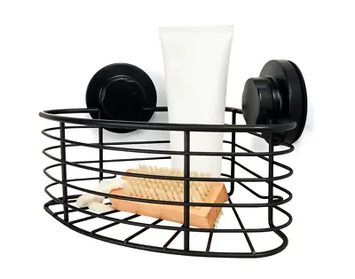 Suction Shelf Rack Bathroom Shower Caddy Organizer Storage Spice Holder Black • $7.99