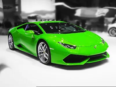 Lamborghini Green Car HQ Poster Choose Your Size A4 A3 And A2 Poster Only • $22.70