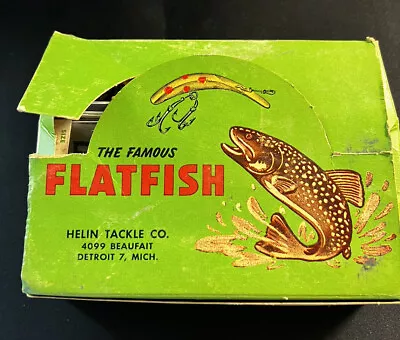 Vintage Helin's Fly-Rod Flatfish Store Display Box NOS 12 Lures RARE!! • $215